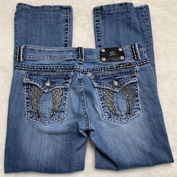Miss Me fro Buckle Women’s Bling Wings Bootcut Denim Jeans Size 30 x 27” - Picture 9 of 15
